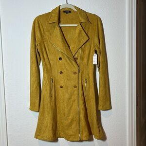 Privy Military Look Faux Suede Jacket